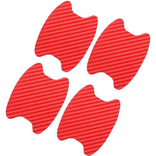 4Pcs Car Door Handle Grab Car Sticker Protective Film Carbon Fiber Sticker