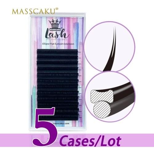 5case/lot Fast shipping 8-18mm high quality russian volume eyelash 0.15 0.20 flat lashes korea soft mink flat eyelash extension