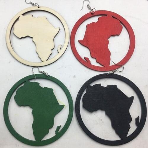 Free shipping!! 8cm big size wooden african wood earrings