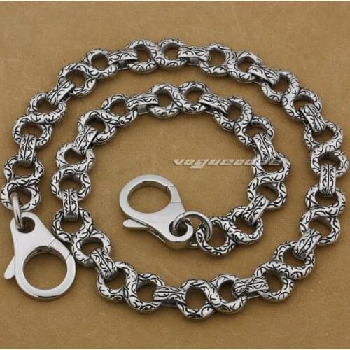 LINSION 316L Stainless Steel Gothic Cross 14" ~ 36" Mens Biker Rocker Punk Wallet Chain 4B006WC 3P3