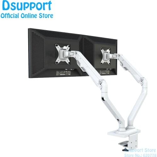 Dsupport M820 Aluminum Alloy Gas Spring Dual Screen Monitor Holder Full Motion Monitor Mount Long Arm LED LCD Monitor Support