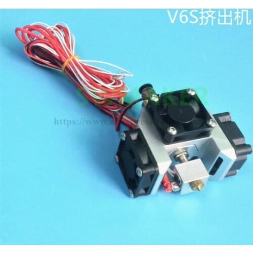 2021 Newest E3D Improved V6 Hexagon Hot End Extruder Super Thermal Dissipation Effect with 3pcs 3010 Fans for 3D Printer Parts