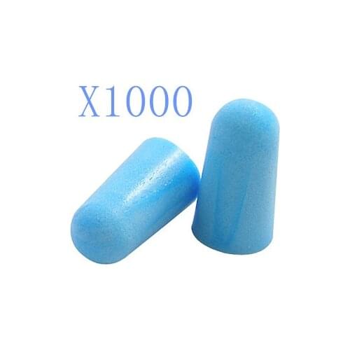 [ Fly Eagle ] 1000pcs Light Blue Soft Soundproof Sponge Sleeping Memory Foam Ear Caps Cups Plugs