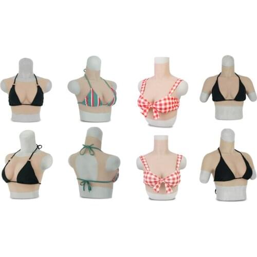 Transgender Crossdresser Artificial Silicone Fake Breast Forms B Cup Realistic Crossdressing False Boobs Men Bodysuit Sexy Mens