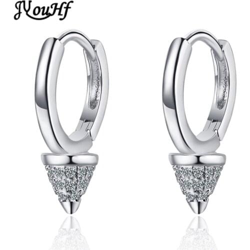 JYouHF Fashion 925 Sterling Silver Cone Shape Earrings Micro Pave Cubic Zircon Jewelry Gold Silver Color Drop Earrings for Women
