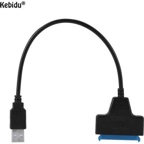 Kebidu USB 2.0 to SATA 22Pin Adapter Cable 480Mbps SATA 22Pin USB 2.0 For 2.5 inch SSD/HDD