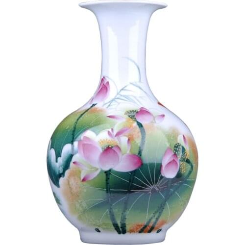 Jingdezhen Ceramic New Chinese Hand-painted Famous Works Vase Home Living Room TV Cabinet DECORATION ORNAMENT