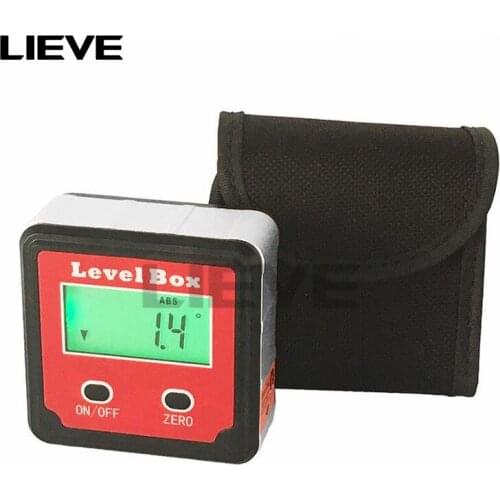 Red Precision digital protractor inclinometer Level box digital angle finder Bevel Box with magnet base
