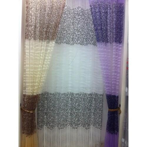 CS 120 summer style eco friendly floral embroidery window sheers tulle Curtain fabrics for living room bedroom custom diy sheet