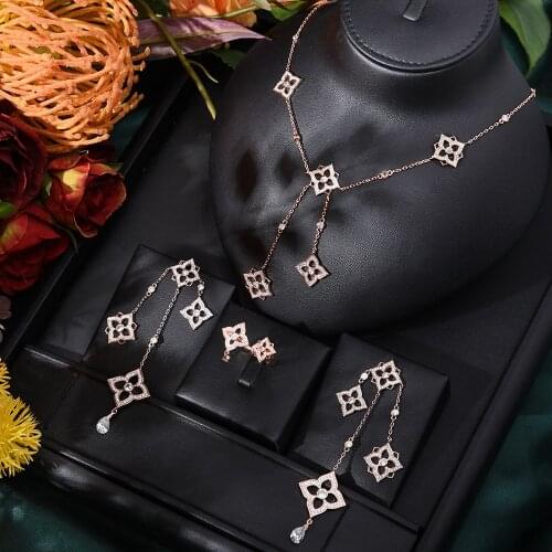 Missvikki Flashing glowing CZ Long Dangle Drop Earrings Necklace DIY for Women Bridal Wedding Party Daily High Quality Earring