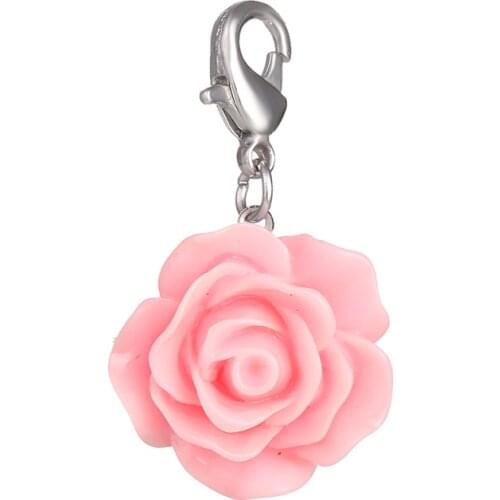 The xi fashion charm lobster clasp DIY a pink resin pendant jewelry accessories DZ101 delivery free of charge