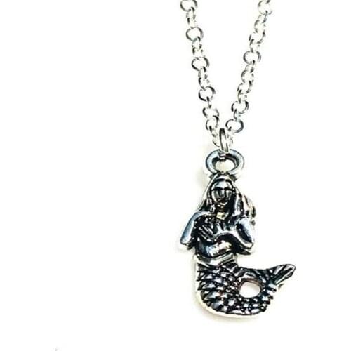 Fashion Alloy Mermaid Necklace Pendant Women Choker Clavicle Chain Necklace Fairytale Ocean Sea Beach Jewelry Birthday Gift