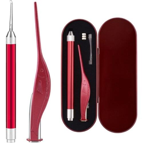 Ear Pick Set Luminous Ear Spoon Tweezers Ear Wax Removal Tool Cleaning Care Kit E65F