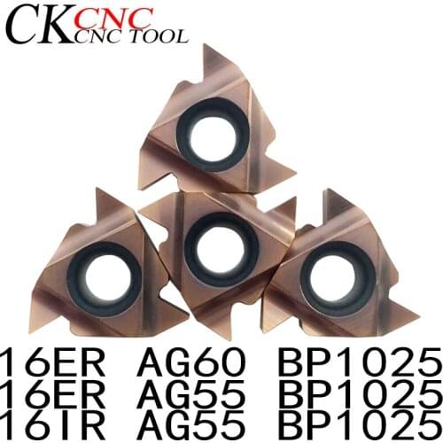 10pcs 16ER AG55/AG60 BP1025 16IR AG55 BP1025 CNC tool carbide inserts Indexable Carbide Threading Lathe Insert Turning Tools