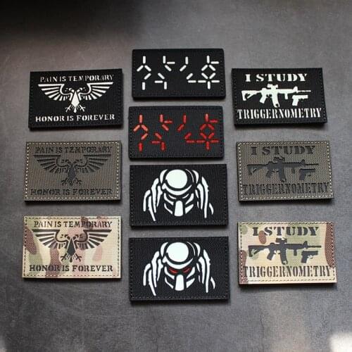 IR Luminous Chapter Velcro Patch I STUDY TRIGGERNOMETRY Nylon Laser Engraved Armband Dark Predator Anime Honor Eagle Badge