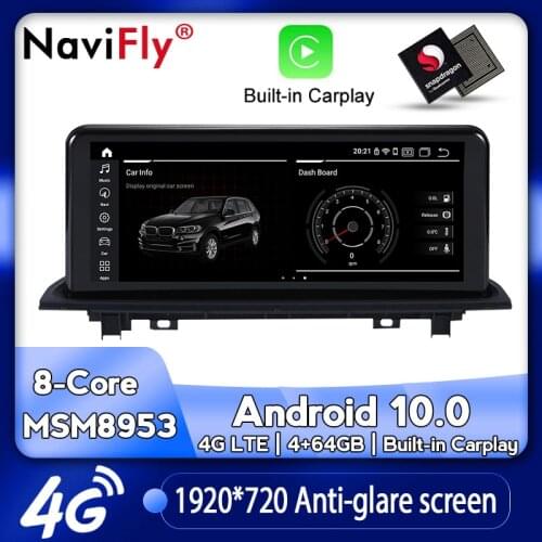 NaviFly Android 10 Car multimedia Player For BMW X1 F48 2016-2017 NBT system GPS Navigation 1920*720 4G LTE Carplay