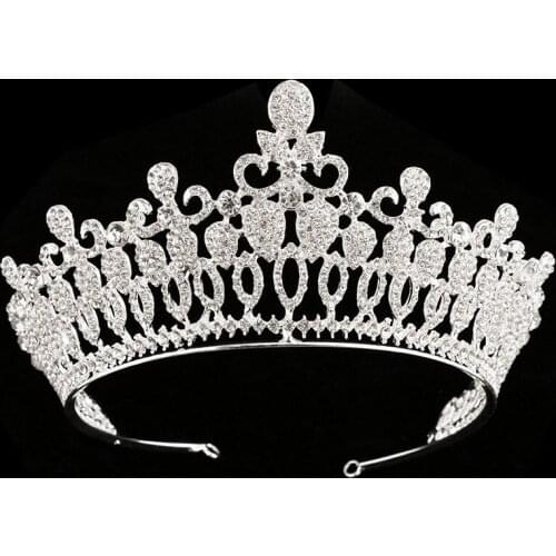 New Baroque Full Rhinestone Crystal Beaded Headband Tiara Bride Crown Luxury Wedding Korean Hair Ornaments Accessories