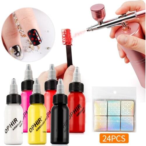 4 color 30ML Nail Airbrush Inks for Spray gun Nail Art Nail Painting Pigment Inks Airbrushing Kit Colors Nail Tools Manicure gel