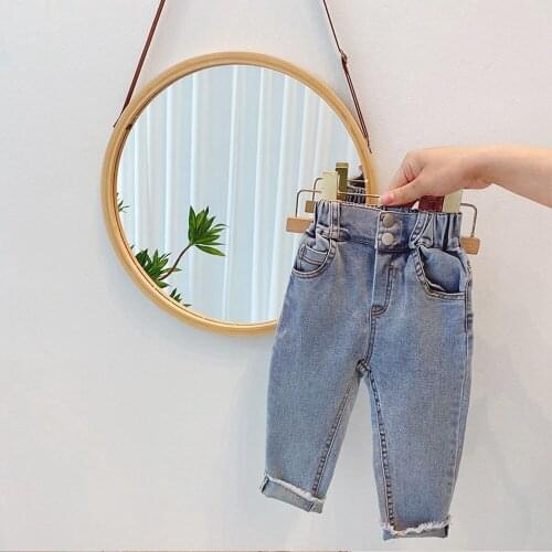 Casual Spring Autumn Children Clothing Girls Kids Jeans Pants Children Baby Denim Long Pant Trousers All Match Kids Denim Pants