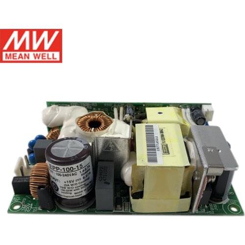 MEAN WELL EPP-100-15 100W 15V Industrial Open Frame Power Supply 110V/220VAC to 15V DC 6.67A green PCB power unit PSU with PFC
