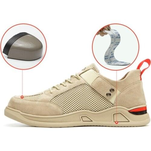 Plus Size Men&women Luxury Genuine Leather Steel Toe Work Safety Shoes Men Boots Outdoor Sneaker Waterproof Star Designer Shoes