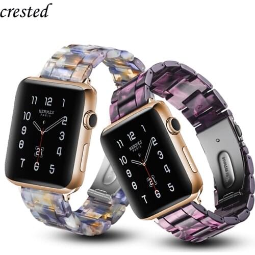 Resin strap For Apple watch band 44 mm 40mm iwatch band 42mm 38mm stainless steel Watchband bracelet for Apple watch serie 5 4 3