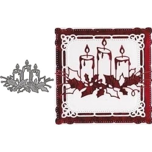 Christmas Candle Metal Cutting Dies for Scrapbooking Handmade Tools Mold Cut Stencil New 2021 DIY Card Make Mould Model Craft