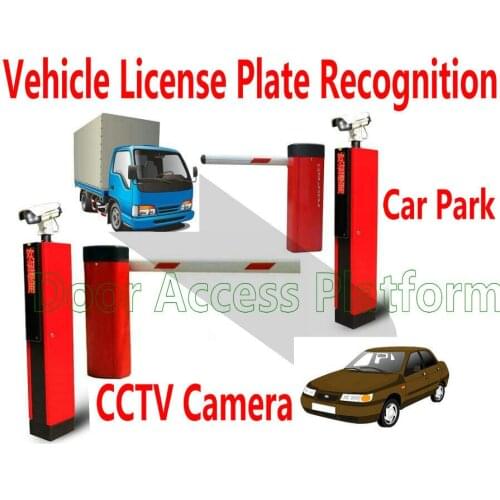 Car Parking system CCTV Vehicle License Plate Recognition VLPR Car access controller system 2 pcs Barrier gate security control