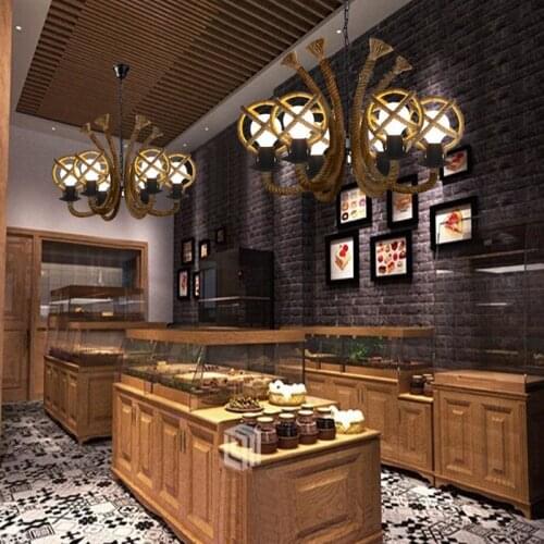 SGROW Nordic Rope Pendant Lights for Dining Room Living Room Cafe Bar Retro Industrial Creative Hanging Lamps Lighting Fixtures