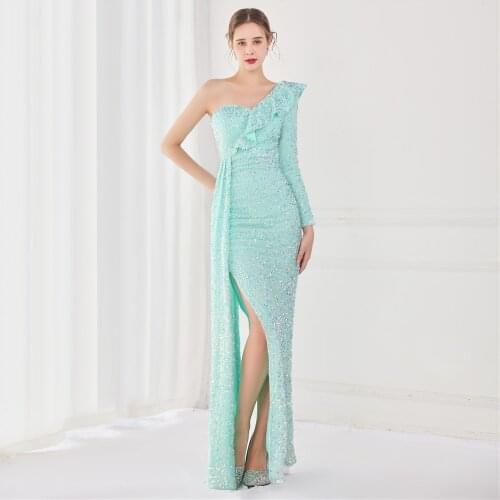 XUCTHHC Womens One Shoulder Evening Dresses