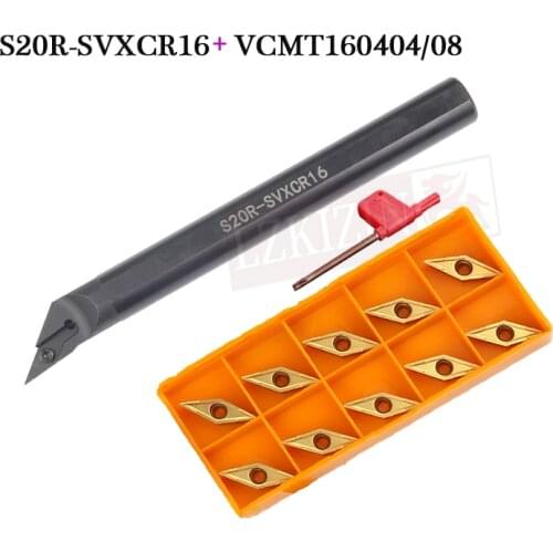 1PC S16Q S20R SVXCR11 SVXCR16 Internal turning Tool Holder VCMT110304 VCMT160404 VP15TF UE6020 US735 Inserts CNC Lathe Tool Set
