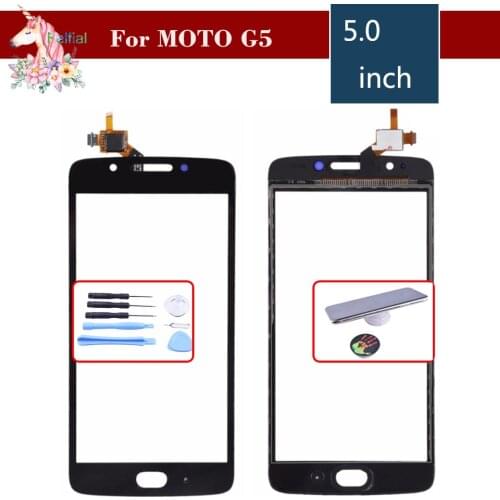 10pcs/lot 5.0"Touchscreen For Motorola Moto G5 XT1672 XT1676 XT1670 Touch Screen Digitizer Front Glass Panel Sensor Black NO LCD