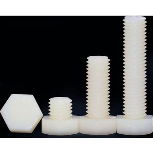 2pcs M16 PA66 nylon external hexagon head screws outer hex plastic bolts insulation screw mechanical bolt 15mm-150mm length
