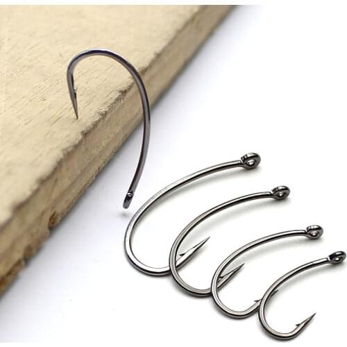 20PCS Carp Fishing Hook Nickel Coating Micro Barbed Hooks High Carbon Steel Curve Shank Carp Hook For Carp Fishing Rig Equipment