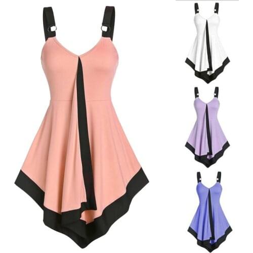 2021 Sleeveless Tank Tops Womens Plus Size Vest Summer Casual Vest Shirts