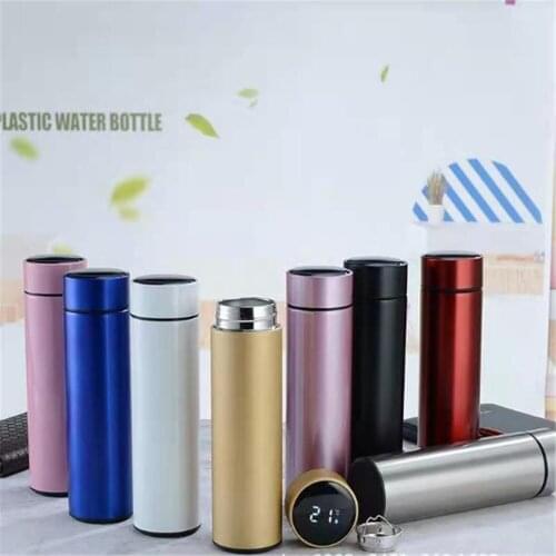 480ml Smart Temperature Display Vacuum Flask & Stainless Steel Portable Water Bottles Car Mounted