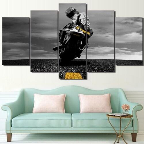 5 Panel Motorcycle HD Printed Wall Art Poster Framework Modern Canvas For Living Room Pictures Home Decor Modular Painting