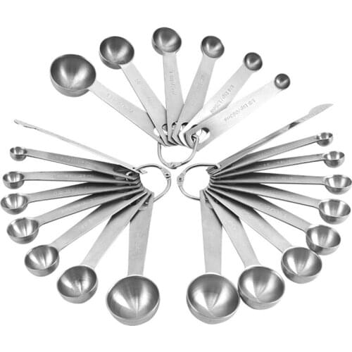 6/8/9pcs Measuring Spoons Stainless Steel Seasoning Coffee Tea Measure Scoop with Scale Ruler Bakery Tool