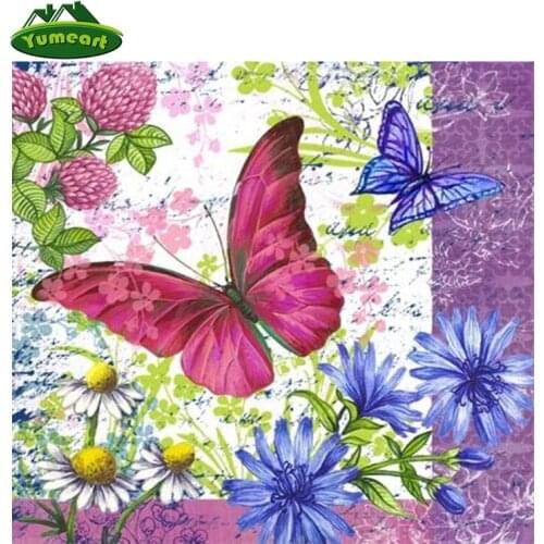 Diamond Painting Embroidery Purple Lilac Butterfly Drawings Dmc Cross Stitch Butterfly Flowers Diy Chinese Mosaic Drawings