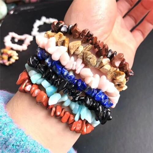 Natural Tumbled Stones Bracelets Quartz Gems Healing Crystal Gemstones Reiki Ornaments Decoration Gifts