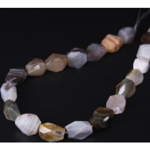 15.5"/strand Natural Color Stripe Aagtes Faceted Nugget Pendant Loose Beads,Freeform Cut Stone Gems Bracelat Jewelry Making