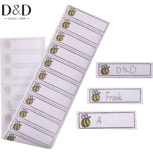 D&D 100/200pcs White Washable Iron on Name Labels Garment Fabric Clothing Labels Tags Marker Set for School Sewing Accessories