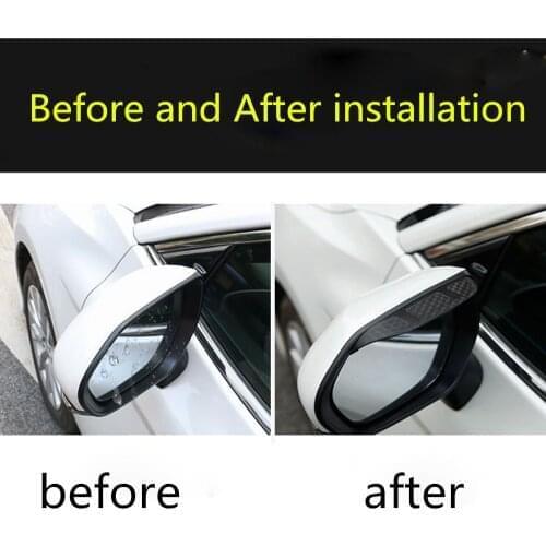 For Nissan X-Trail Xtrail T32/Rogue 2017-2020 Car Rearview Mirror Rain Eyebrow Protector Cover Guard Sticker 2pcs