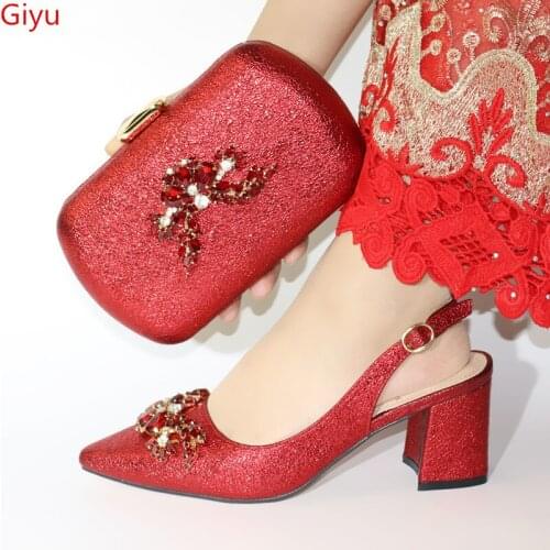 Doershow Nigerian Style Woman Shoes And Bag Set Latest beautiful Italian Shoes And Bag Set For Party Dress free shipping!HKK1-2