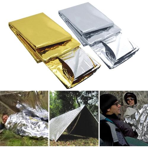 Hypothermia Rescue First Aid Kit Camp Keep Foil Mylar Lifesave Warm Heat Outdoor Thermal Dry Emergent Blanket Survival Kit