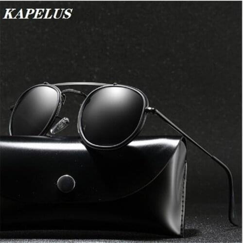 Glamour fashion brand sunglasses Classic square polarized sunglasses Men and women metal glasses Outdoor leisure color mirror
