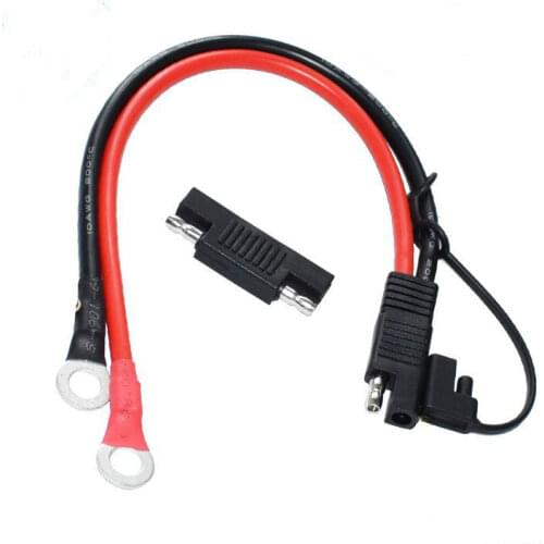 Battery Charging Cable Sae to O Ring Terminal Connectors Harness 10AWG Quick Disconnect with 1 Sae Polarity Reverse Connector