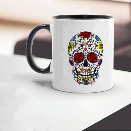 Retro skull coffee mug 11oz ceramic gift tea cup travel milk mugs and cups boy husband friends birthday gift