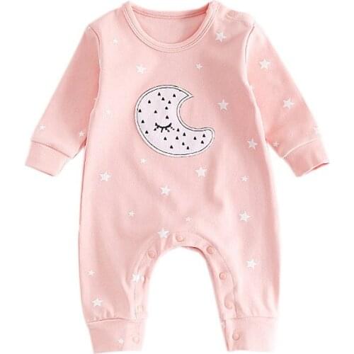 2020 New Baby Rompers Spring Autumn Boy Girl Jumpsuit Star Moon Print Long Sleeve Newborn Infant Clothing Ropa Recien Nacido
