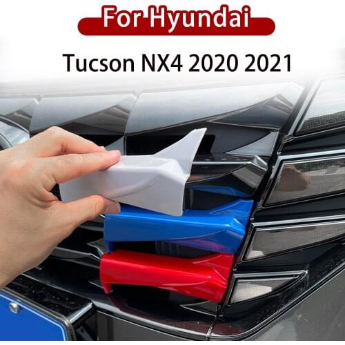 3PCS For Hyundai Tucson NX4 2021 2022 Front Grille Trim Strips Front grille decoration three-color logo Car Accessories